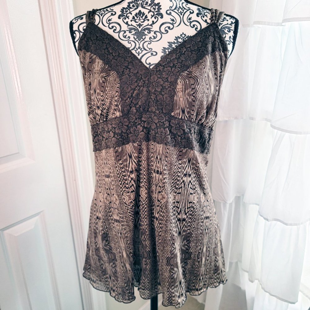 Lace and Animal Print Cami / Tank